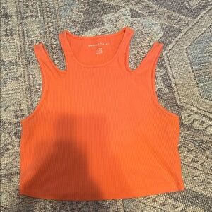 American Eagle Orange Sleeveless Crop Top